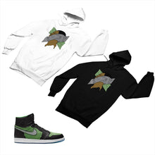 Load image into Gallery viewer, Jordan 1 Black Green Matching Custom Designed Hoodies JD 1-70-5 - jd1-70-H-5
