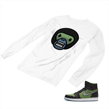 Load image into Gallery viewer, Jordan 1 Black Green Matching Custom Designed Long Sleeve T shirt JD 1-70-10 - jd1-70-L-10a
