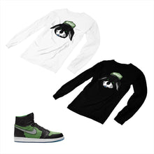 Load image into Gallery viewer, Jordan 1 Black Green Matching Custom Designed Long Sleeve T shirt JD 1-70-11 - jd1-70-L-11
