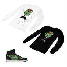 Load image into Gallery viewer, Jordan 1 Black Green Matching Custom Designed Long Sleeve T shirt JD 1-70-12 - jd1-70-L-12
