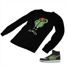 Load image into Gallery viewer, Jordan 1 Black Green Matching Custom Designed Long Sleeve T shirt JD 1-70-12 - jd1-70-L-12b
