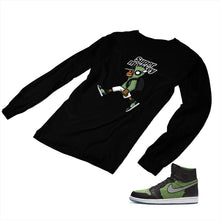 Load image into Gallery viewer, Jordan 1 Black Green Matching Custom Designed Long Sleeve T shirt JD 1-70-13 - jd1-70-L-13b
