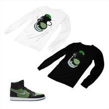 Load image into Gallery viewer, Jordan 1 Black Green Matching Custom Designed Long Sleeve T shirt JD 1-70-16 - jd1-70-L-16
