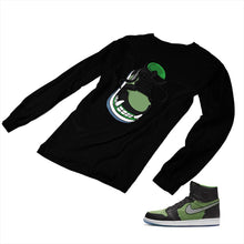 Load image into Gallery viewer, Jordan 1 Black Green Matching Custom Designed Long Sleeve T shirt JD 1-70-16 - jd1-70-L-16b
