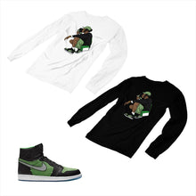 Load image into Gallery viewer, Jordan 1 Black Green Matching Custom Designed Long Sleeve T shirt JD 1-70-17 - jd1-70-L-17
