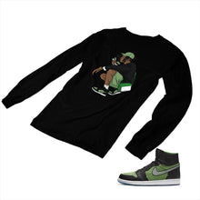 Load image into Gallery viewer, Jordan 1 Black Green Matching Custom Designed Long Sleeve T shirt JD 1-70-17 - jd1-70-L-17b
