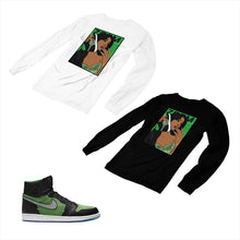 Load image into Gallery viewer, Jordan 1 Black Green Matching Custom Designed Long Sleeve T shirt JD 1-70-19 - jd1-70-L-19
