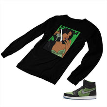 Load image into Gallery viewer, Jordan 1 Black Green Matching Custom Designed Long Sleeve T shirt JD 1-70-19 - jd1-70-L-19b
