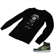 Load image into Gallery viewer, Jordan 1 Black Green Matching Custom Designed Long Sleeve T shirt JD 1-70-1 - jd1-70-L-1b
