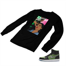 Load image into Gallery viewer, Jordan 1 Black Green Matching Custom Designed Long Sleeve T shirt JD 1-70-21 - jd1-70-L-21b
