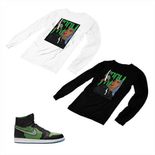 Load image into Gallery viewer, Jordan 1 Black Green Matching Custom Designed Long Sleeve T shirt JD 1-70-22 - jd1-70-L-22
