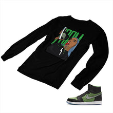 Load image into Gallery viewer, Jordan 1 Black Green Matching Custom Designed Long Sleeve T shirt JD 1-70-22 - jd1-70-L-22b
