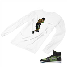 Load image into Gallery viewer, Jordan 1 Black Green Matching Custom Designed Long Sleeve T shirt JD 1-70-23 - jd1-70-L-23a

