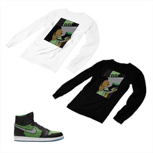 Load image into Gallery viewer, Jordan 1 Black Green Matching Custom Designed Long Sleeve T shirt JD 1-70-3 - jd1-70-L-3
