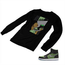 Load image into Gallery viewer, Jordan 1 Black Green Matching Custom Designed Long Sleeve T shirt JD 1-70-3 - jd1-70-L-3b
