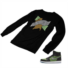 Load image into Gallery viewer, Jordan 1 Black Green Matching Custom Designed Long Sleeve T shirt JD 1-70-5 - jd1-70-L-5b
