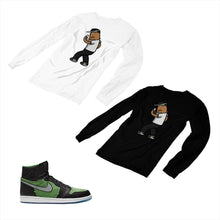 Load image into Gallery viewer, Jordan 1 Black Green Matching Custom Designed Long Sleeve T shirt JD 1-70-6 - jd1-70-L-6
