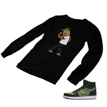 Load image into Gallery viewer, Jordan 1 Black Green Matching Custom Designed Long Sleeve T shirt JD 1-70-6 - jd1-70-L-6b
