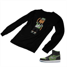Load image into Gallery viewer, Jordan 1 Black Green Matching Custom Designed Long Sleeve T shirt JD 1-70-8 - jd1-70-L-8b
