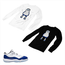 Load image into Gallery viewer, Jordan 11 Concord Matching Custom Long Sleeve T shirt JD 11-5-6-11 - jd11-5-6-L-11
