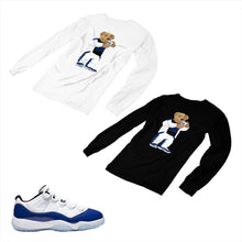 Load image into Gallery viewer, Jordan 11 Concord Matching Custom Long Sleeve T shirt JD 11-5-6-15 - jd11-5-6-L-15
