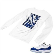 Load image into Gallery viewer, Jordan 11 Concord Matching Custom Long Sleeve T shirt JD 11-5-6-21 - jd11-5-6-L-21a
