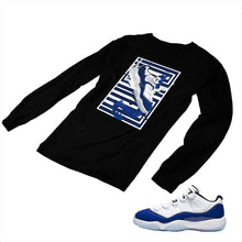 Load image into Gallery viewer, Jordan 11 Concord Matching Custom Long Sleeve T shirt JD 11-5-6-21 - jd11-5-6-L-21b
