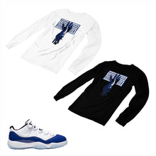 Load image into Gallery viewer, Jordan 11 Concord Matching Custom Long Sleeve T shirt JD 11-5-6-22 - jd11-5-6-L-22

