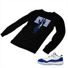 Load image into Gallery viewer, Jordan 11 Concord Matching Custom Long Sleeve T shirt JD 11-5-6-22 - jd11-5-6-L-22b
