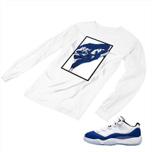 Load image into Gallery viewer, Jordan 11 Concord Matching Custom Long Sleeve T shirt JD 11-5-6-23 - jd11-5-6-L-23a
