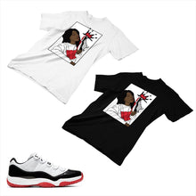 Load image into Gallery viewer, Jordan 11 White Bred Matching Custom Designed T shirt JD 11-5-7-5 - jd11-5-7-5
