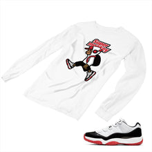 Load image into Gallery viewer, Jordan 11 White Bred Matching Custom Long Sleeve T shirt JD 11-5-7-11 - jd11-5-7-L-11a
