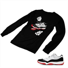 Load image into Gallery viewer, Jordan 11 White Bred Matching Custom Long Sleeve T shirt JD 11-5-7-13 - jd11-5-7-L-13b
