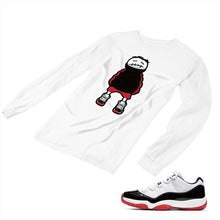 Load image into Gallery viewer, Jordan 11 White Bred Matching Custom Long Sleeve T shirt JD 11-5-7-15 - jd11-5-7-L-15a
