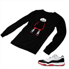 Load image into Gallery viewer, Jordan 11 White Bred Matching Custom Long Sleeve T shirt JD 11-5-7-15 - jd11-5-7-L-15b
