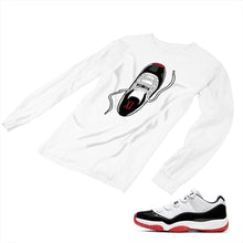 Load image into Gallery viewer, Jordan 11 White Bred Matching Custom Long Sleeve T shirt JD 11-5-7-16 - jd11-5-7-L-16a
