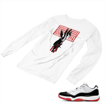 Load image into Gallery viewer, Jordan 11 White Bred Matching Custom Long Sleeve T shirt JD 11-5-7-17 - jd11-5-7-L-17a
