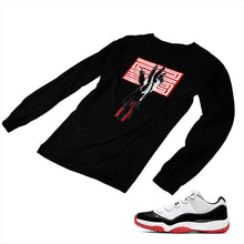 Load image into Gallery viewer, Jordan 11 White Bred Matching Custom Long Sleeve T shirt JD 11-5-7-17 - jd11-5-7-L-17b
