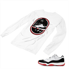 Load image into Gallery viewer, Jordan 11 White Bred Matching Custom Long Sleeve T shirt JD 11-5-7-20 - jd11-5-7-L-20a
