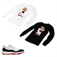 Load image into Gallery viewer, Jordan 11 White Bred Matching Custom Long Sleeve T shirt JD 11-5-7-23 - jd11-5-7-L-23

