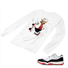 Load image into Gallery viewer, Jordan 11 White Bred Matching Custom Long Sleeve T shirt JD 11-5-7-25 - jd11-5-7-L-25a
