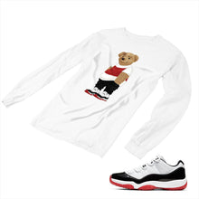 Load image into Gallery viewer, Jordan 11 White Bred Matching Custom Long Sleeve T shirt JD 11-5-7-26 - jd11-5-7-L-26a
