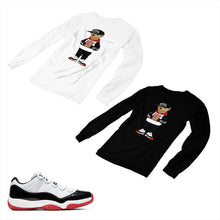 Load image into Gallery viewer, Jordan 11 White Bred Matching Custom Long Sleeve T shirt JD 11-5-7-27 - jd11-5-7-L-27
