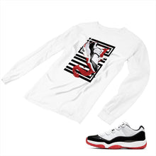 Load image into Gallery viewer, Jordan 11 White Bred Matching Custom Long Sleeve T shirt JD 11-5-7-29 - jd11-5-7-L-29a
