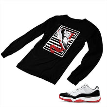Load image into Gallery viewer, Jordan 11 White Bred Matching Custom Long Sleeve T shirt JD 11-5-7-29 - jd11-5-7-L-29b
