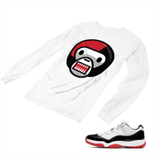 Load image into Gallery viewer, Jordan 11 White Bred Matching Custom Long Sleeve T shirt JD 11-5-7-2 - jd11-5-7-L-2a
