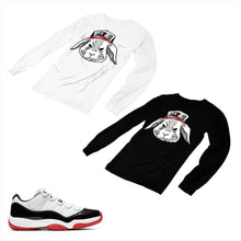 Load image into Gallery viewer, Jordan 11 White Bred Matching Custom Long Sleeve T shirt JD 11-5-7-3 - jd11-5-7-L-3
