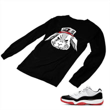 Load image into Gallery viewer, Jordan 11 White Bred Matching Custom Long Sleeve T shirt JD 11-5-7-3 - jd11-5-7-L-3b

