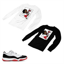 Load image into Gallery viewer, Jordan 11 White Bred Matching Custom Long Sleeve T shirt JD 11-5-7-5 - jd11-5-7-L-5

