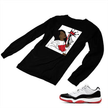Load image into Gallery viewer, Jordan 11 White Bred Matching Custom Long Sleeve T shirt JD 11-5-7-5 - jd11-5-7-L-5b
